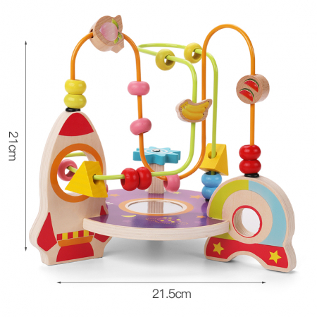 Jucarie motrica Montessori labirint Space Beaded, multicolor [3]