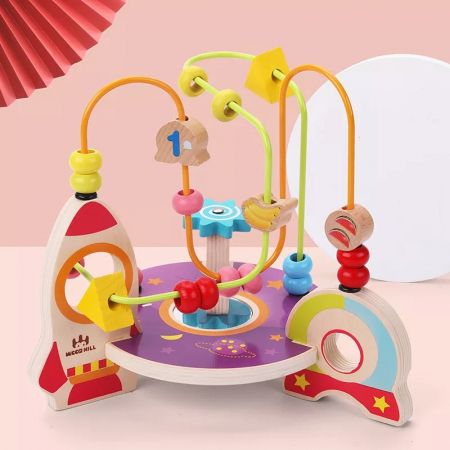 Jucarie motrica Montessori labirint Space Beaded, multicolor [1]