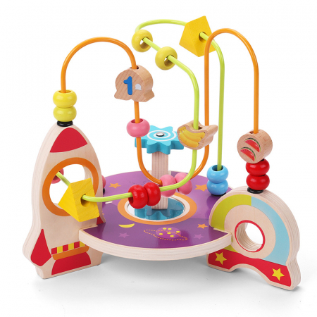 Jucarie motrica Montessori labirint Space Beaded, multicolor [0]