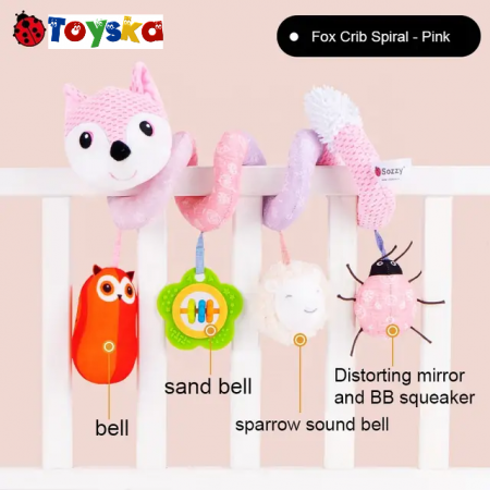 Jucarie muzicala bebe pentru patut/carucior Vulpita Sozzy, roz [3]