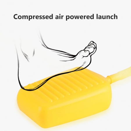 Jucarie pentru Copii Lansator de Rachete cu Piciorul, 1 Lansator, 3 Rachete fara Lumini si 3 Avioane, 42x36 cm, Multicolor [4]