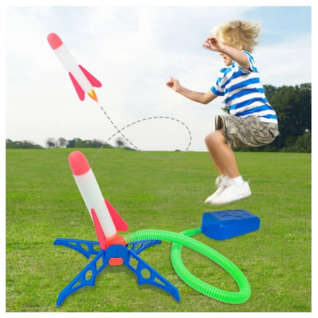 Jucarie pentru copii, lansator rachete cu piciorul, un lansator, 3 rachete, fara lumina [1]