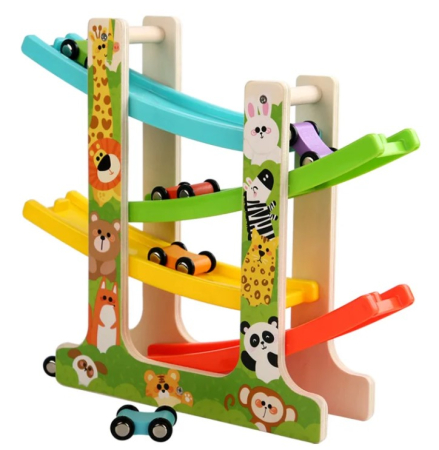 Masinute si vehicule de jucarie - Jucarie Pista Raliu cu 4 rampe si 6 masinute, Zoo, multicolor