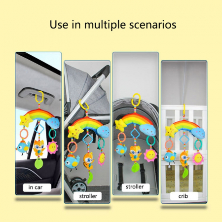 Jucarie senzoriala bebe pentru patut/carucior Curcubeu, multicolor [1]