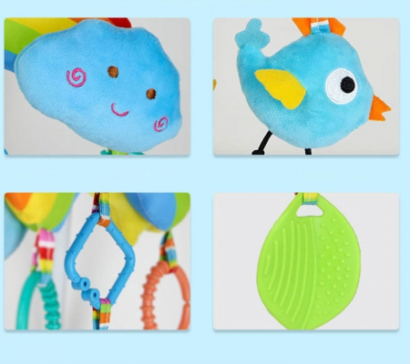 Jucarie senzoriala bebe pentru patut/carucior Curcubeu, multicolor [3]