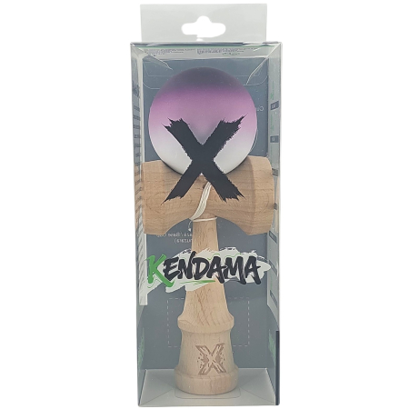 Kendama X din Lemn, Rubber Grip, 18 cm, Negru/Maro/Alb [3]
