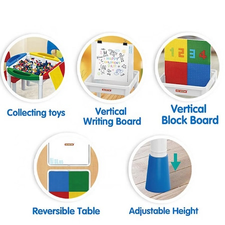 Masa Tip Lego Duplo cu 2 scaune incluse, multicolor [6]