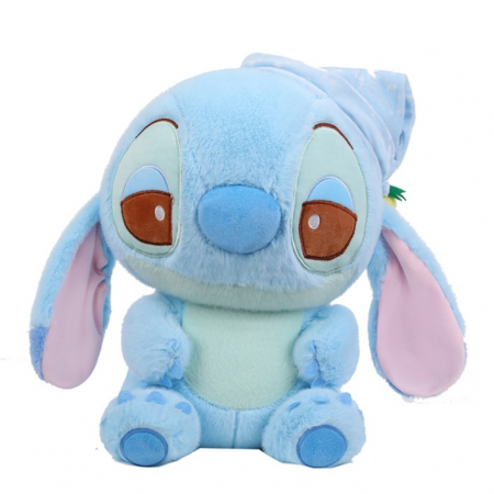 Jucarii din plus - Mascota din plus Stitch cu caciula, Personaj din Lilo&Stitch, 35 cm