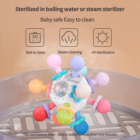 Minge senzoriala cu zornaitoare, bebelus, Atomic, multicolor [2]