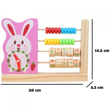 Numaratoare din lemn 2 in 1 Iepuras, Adunari si Scaderi, multicolor [3]