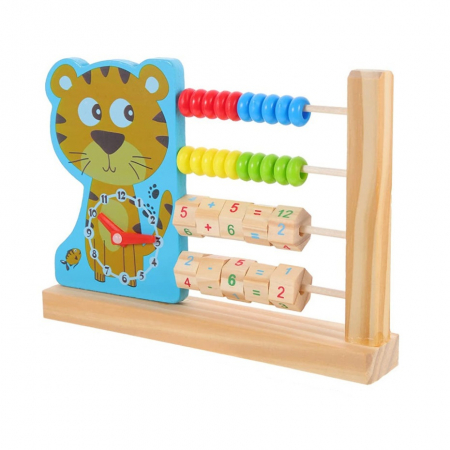 Numaratoare din lemn 2 in 1 Tigru, Adunari si Scaderi, multicolor