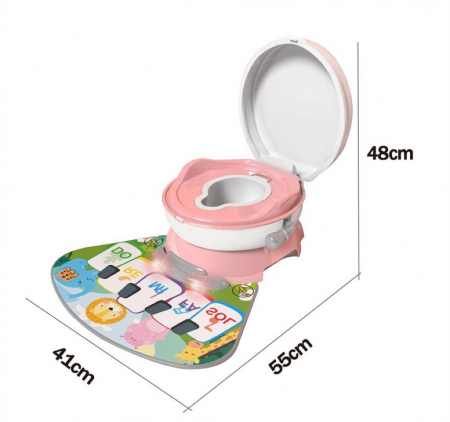 Olita cu Reductor Detasabil si Covoras Muzical 4 in 1, Roz [4]