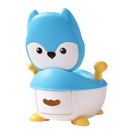 Olita pentru Copii,Compartiment Detasabil, cu Capac, model Vulpe Albastru [3]