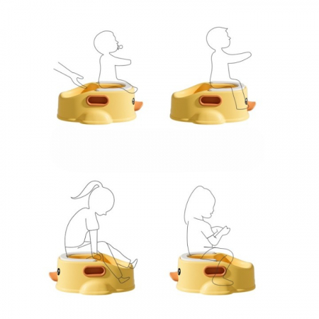 Olita pentru Copii, Portabila, Design Ratusca, Non-Toxic, Compartiment Detasabil cu Maner, Usor de Curatat, Galben [6]