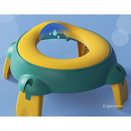 Olita Portabila pentru Calatorii, Confectionata din Spuma PU, 1-6 ani, 34x32x17 cm, Verde/Galben [2]