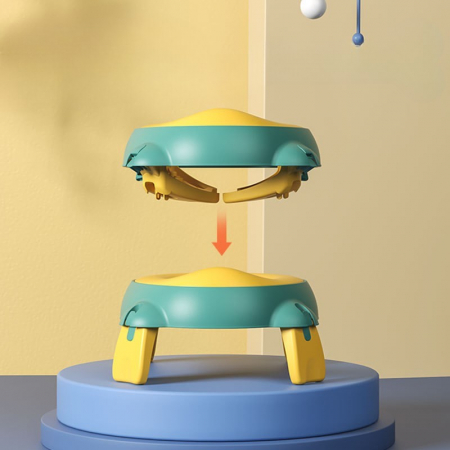 Olita Portabila pentru Calatorii, Confectionata din Spuma PU, 1-6 ani, 34x32x17 cm, Verde/Galben [5]