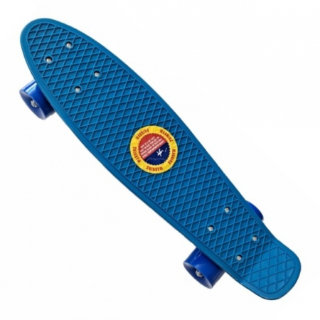 Penny Board cu roti de silicon, 55 cm, Albastru [0]
