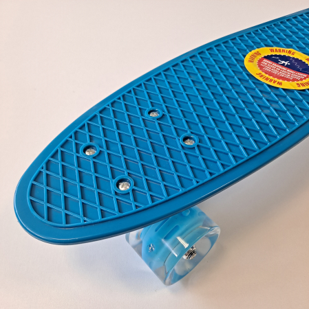 Penny Board cu roti de silicon si lumini LED, 55 cm, Albastru [2]