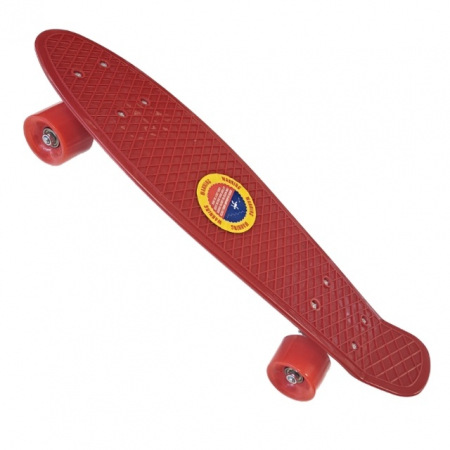 Penny Board cu roti de silicon si lumini LED, 55 cm, rosu [2]