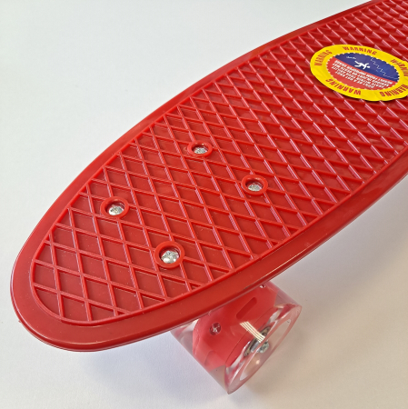 Penny Board cu roti de silicon si lumini LED, 55 cm, Rosu [2]