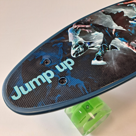 Penny Board cu roti de silicon si lumini LED, Graphic Print, 56 cm, multicolor, model F [2]