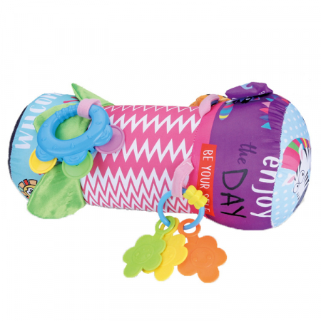 Accesorii si articole bebelusi - Perna pentru burtica bebe, cilindru, Tummy Time Reef, Roz