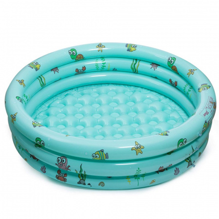 Piscina gonflabila cu podea moale pentru copii, 150x35 cm, verde [0]