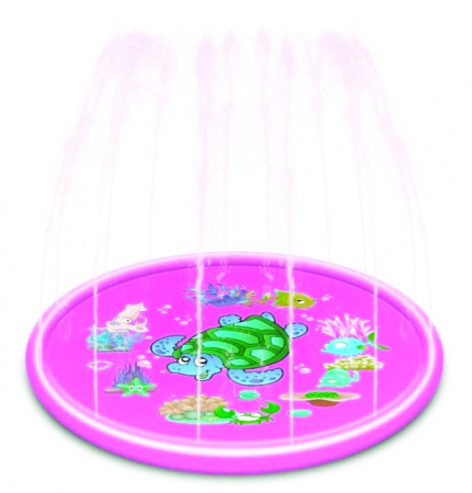 Colaci, piscine si accesorii inot - Piscina gonflabila cu stropitoare SummerFun, diametru 170 cm, cu gauri pentru stropire, loc de joaca, roz