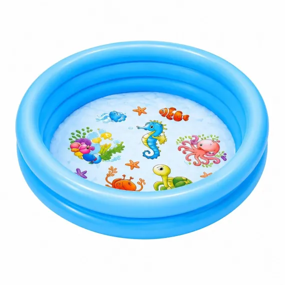 Colaci, piscine si accesorii inot - Piscina gonflabila pentru copii Animale Marine, 60x25 cm, albastru