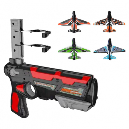 Pistol lansator de jucarie cu 4 avioane Air Battle, multicolor [2]
