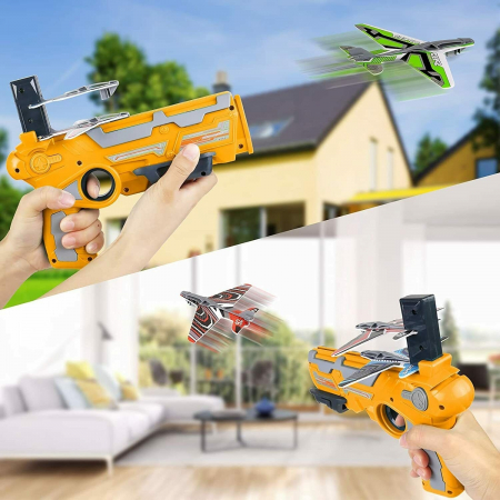 Pistol lansator de jucarie cu 4 avioane Air Battle, multicolor [7]