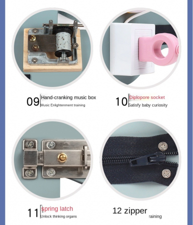 Placa activitati Busy Board Ursulet 16 in 1, multicolor [5]