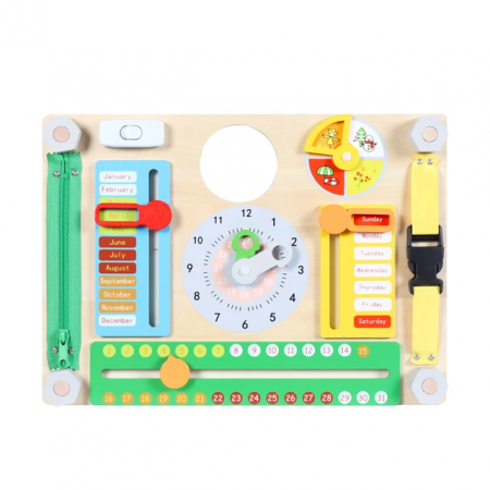 Placa Senzoriala Busy Board cu 2 fete Calendar, multicolor