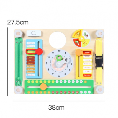 Placa Senzoriala Busy Board cu 2 fete Calendar, multicolor [4]