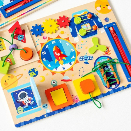 Placa Senzoriala Montessori Activitati Uzuale, Busy Board Racheta [1]
