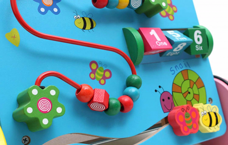 Antepremergator din lemn si centru de activitati 2 in 1 stil Montessori, diverse activitati, +3 ani [3]