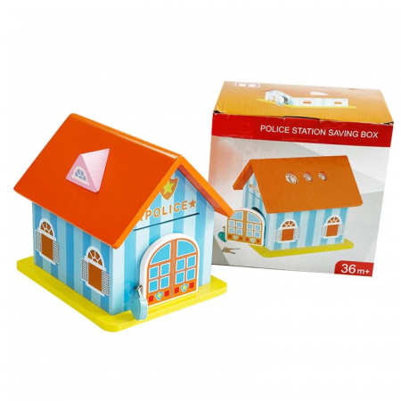 Pusculita din lemn Police Station, multicolor [1]