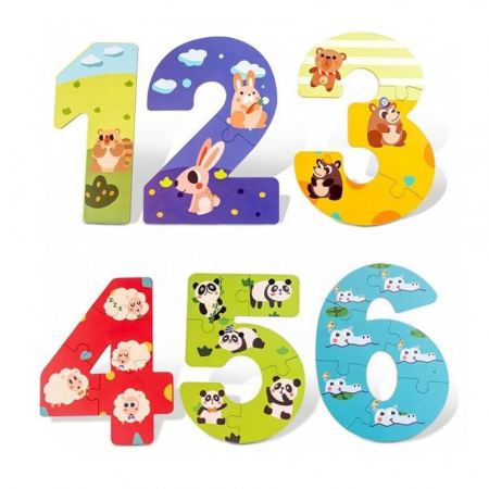 Puzzle cu piese mari Invata Cifrele, 56 piese, multicolor [4]