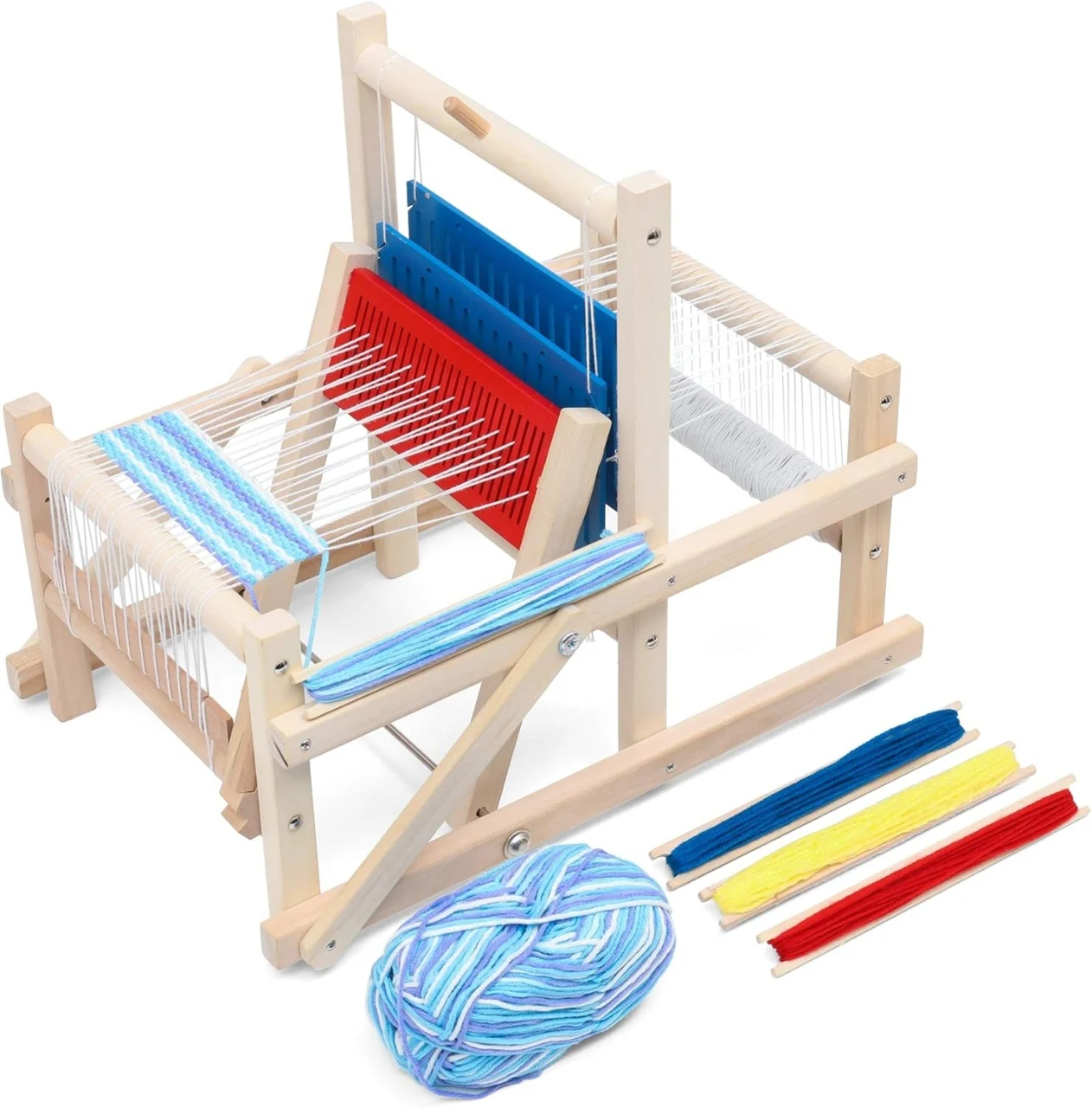 Jucarii Montessori din lemn - Razboi de tesut din lemn pentru copii, masina tricotat DIY