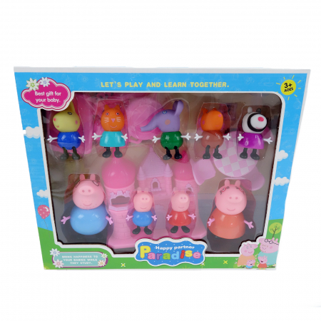 Set figurine Peppa Pig cu castel, 9 figurine, 7 cm, multicolor [0]