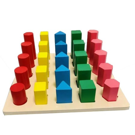 Jucarie din lemn, sortarea formelor geometrice Montessori [1]