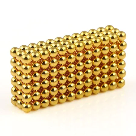 Bile Magnetice AntiStres Neocube, auriu gold, 5 mm, 216 piese MagCub® [2]
