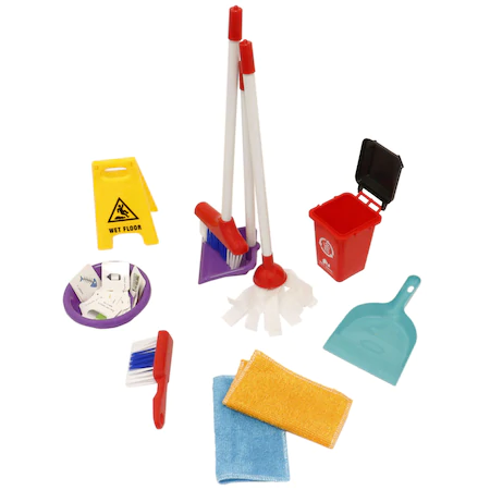 Set de curatenie M-Toys cu indicator pentru suprafete umede, 14 accesorii [1]
