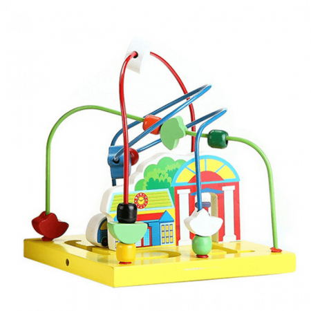 Antepremergator Cub Montessori cu activitati 6 in 1, varianta in limba Romana, lemn, multicolor, 58x33.5 cm [2]