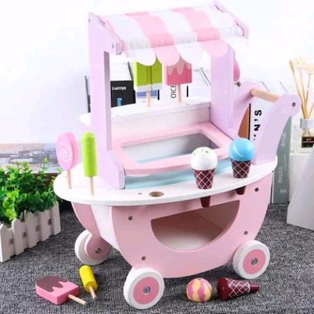 Jucarii Montessori din lemn - Jucarie din lemn, Carucior cu inghetata