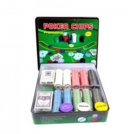 Set poker in cutie metalica DAR, 500 jetoane, Multicolor, 35 x 25 x 10 cm [3]