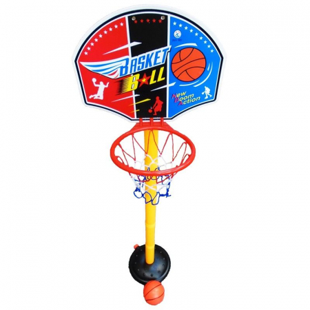 Jucarie Cos de Baschet + minge si pompa incluse , inaltime maxima 140 cm [0]