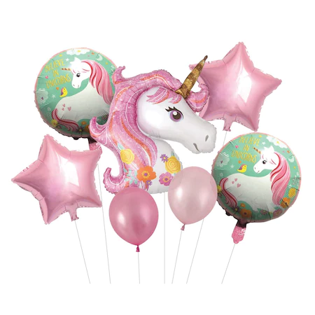Set 7 baloane,  modele si marimi diferite, Unicorn, multicolore   Z1193QWS5975 [0]