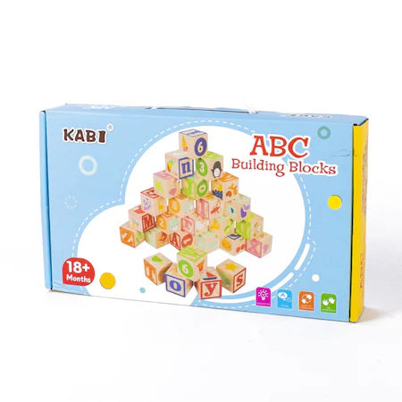 Cuburi de construit cu animale, litere si cifre, 26 piese [1]