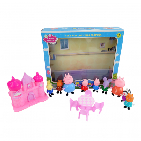 Set figurine Peppa Pig cu castel, 9 figurine, 7 cm, multicolor [1]